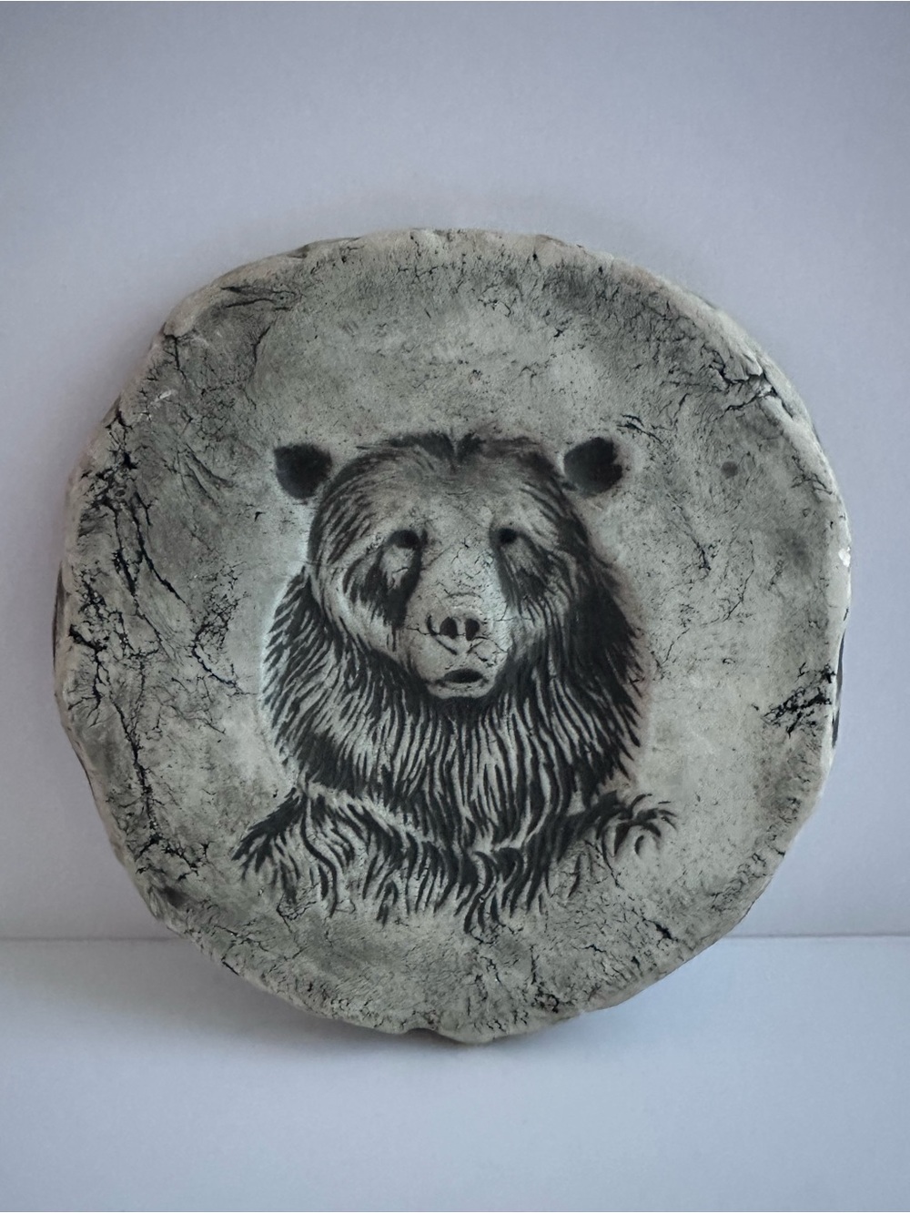 Shapes Of Clay Stan Langtwait Volcanic Ash Bear Wall Hanging